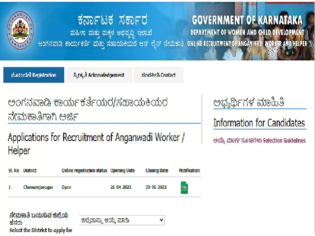 WCD Karnataka Anganwadi Recruitment 2021 Apply Online For 223