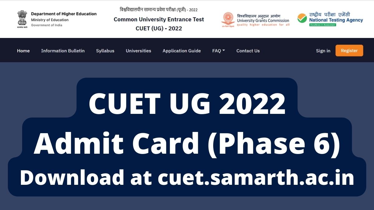 Cuet Admit Card Out Nta Releases Cuet Hall Ticket For Th Aug