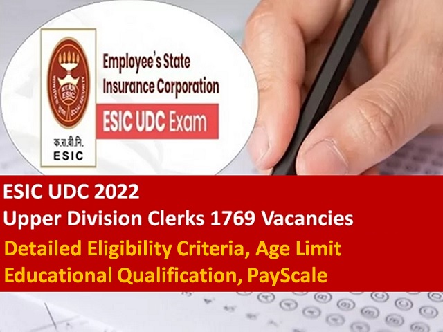 Esic Udc Detailed Eligibility Criteria For Upper Division