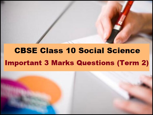 Cbse Class Social Science Important Short Answer Questions For Term