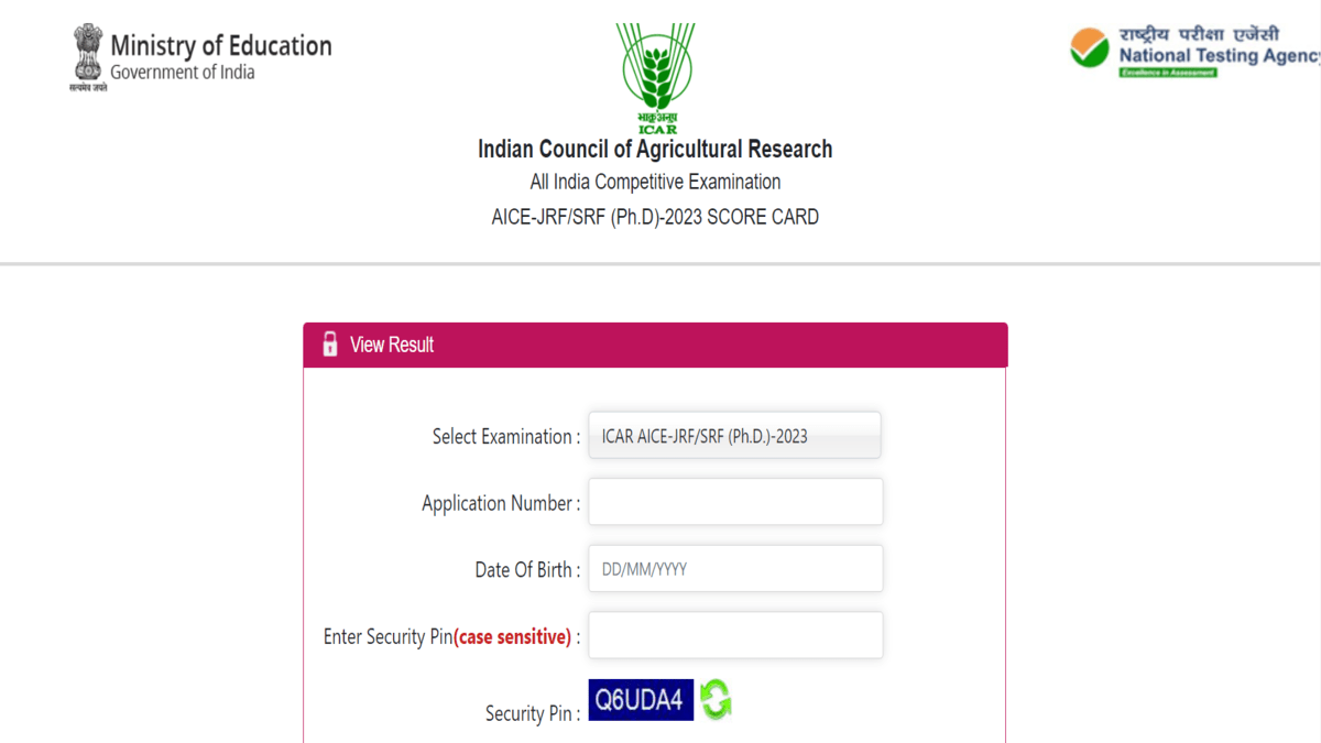 ICAR AIEEA PG PhD Results 2023 Declared At Icar Nta Nic In Check