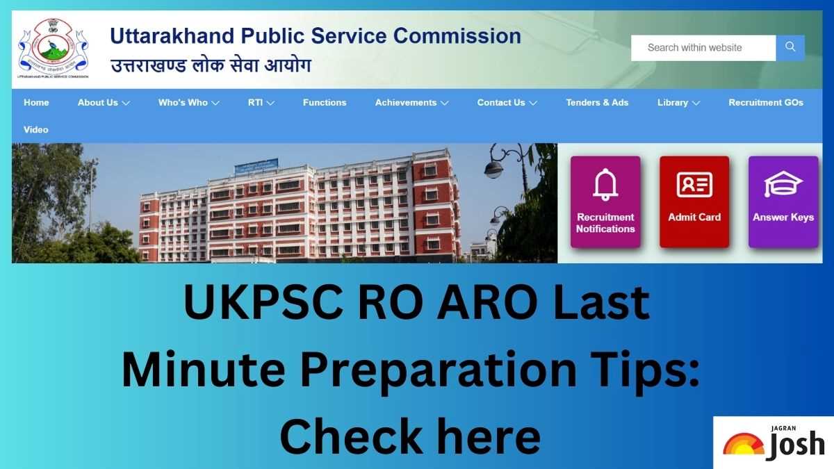 UKPSC RO ARO 2023 Check Last Minute Preparation Tips Exam Timing