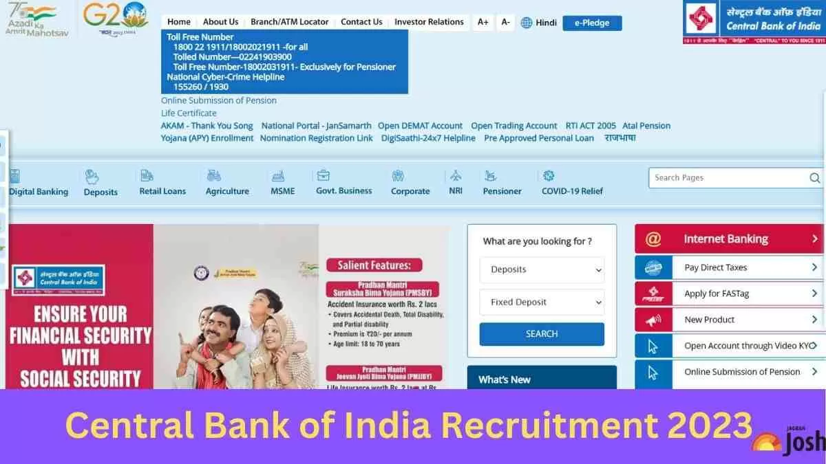 Central Bank Of India Recruitment 2023 Last Date To Apply Exam Date