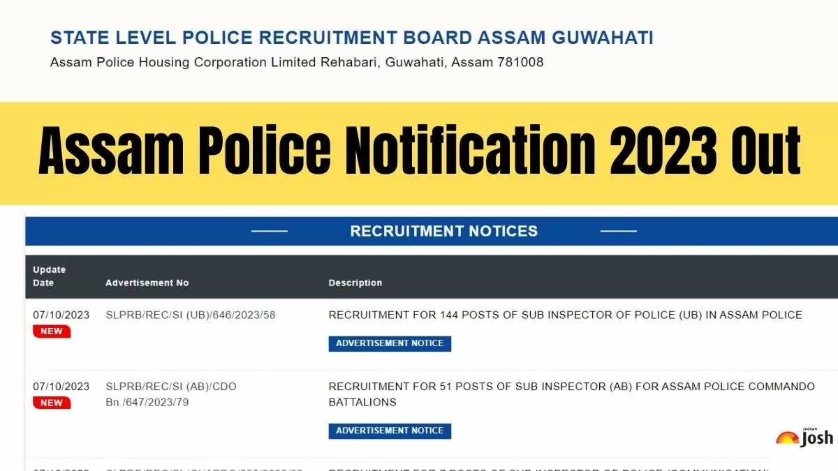 Assam Police Recruitment Notification Out For Vacancies