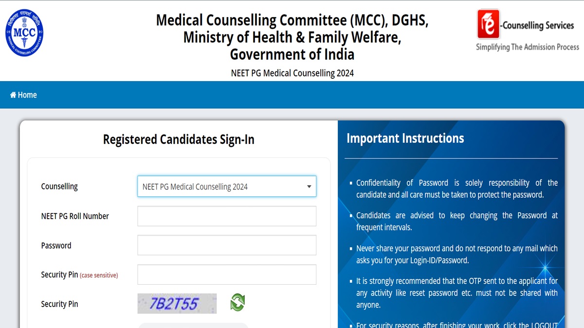 Neet Pg Counselling Round Registration Today Apply At Mcc Nic