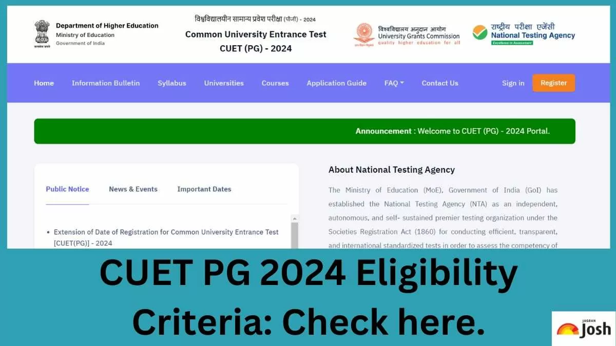 CUET PG 2024 Eligibility Criteria Check Education Qualification Age