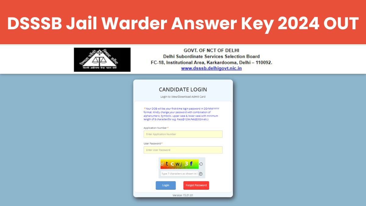 Dsssb Jail Warder Answer Key Out