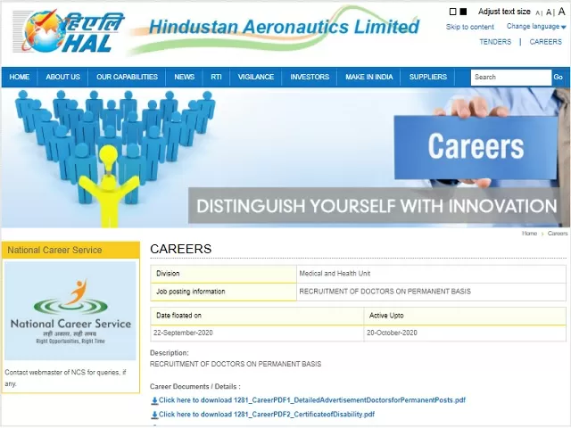 Hindustan Aeronautics Limited HAL Recruitment 2020 Apply For Senior