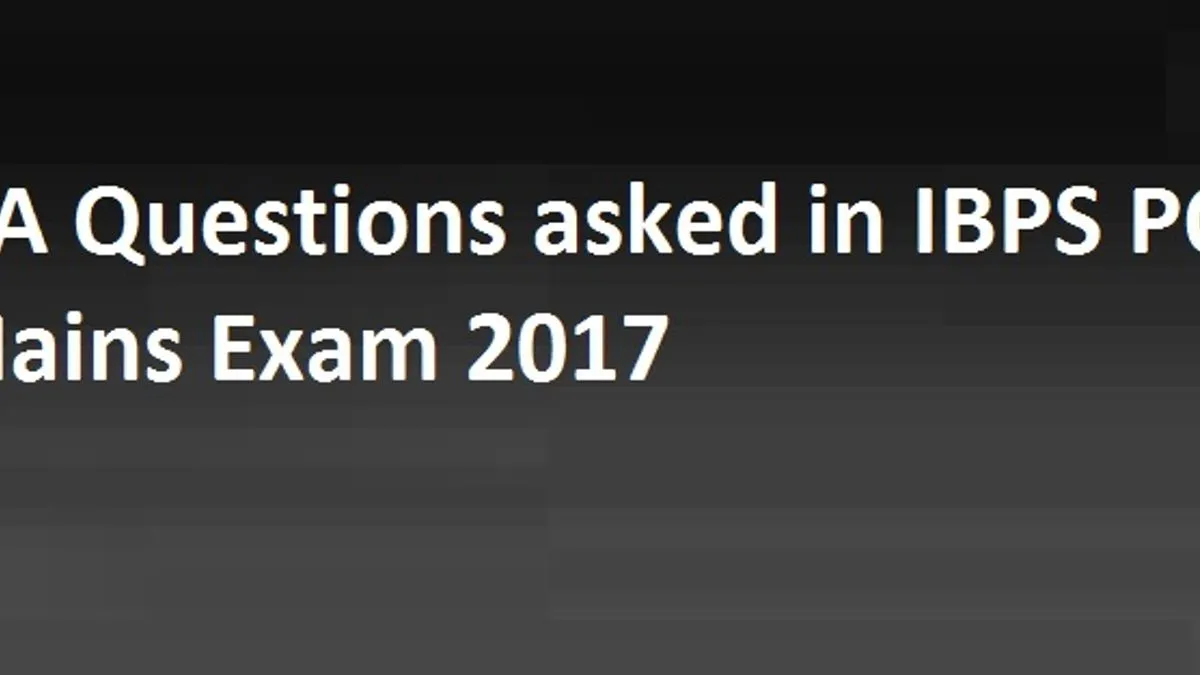 Ibps Po Mains Ga Question Asked In The Exam