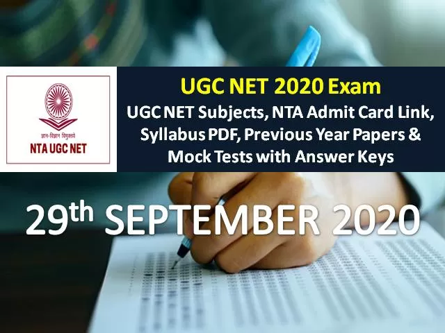 UGC NET 2020 Exam 29th September Date Sheet Check UGC NET Subjects