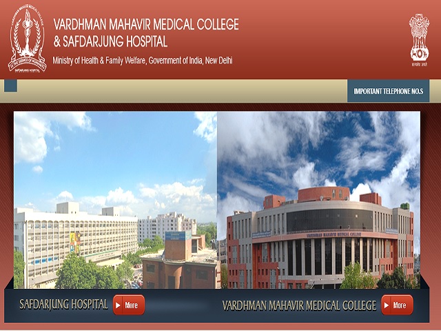Safdarjung Hospital VMMC Delhi Recruitment 2021