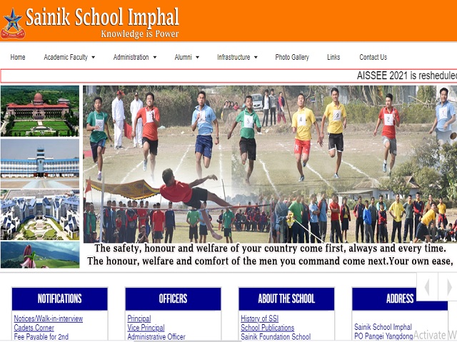 Sainik School Imphal Ward Boy, PEM/PTI cum Matron & Female General Employee (Ayah) Posts 2021