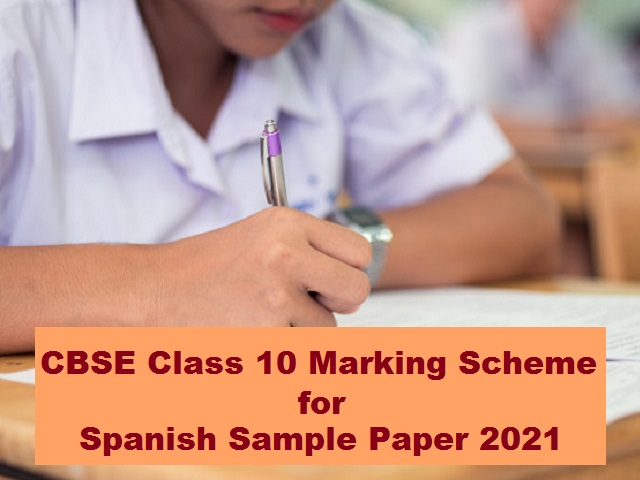 CBSE Marking Scheme for Class 10 Spanish Sample Question Paper 2021