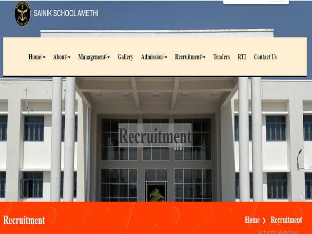 Sainik School Amethi Recruitment 2021: Apply LDC, Matron, General Employee & Other Posts