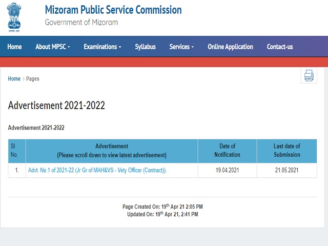 MPSC Recruitment 2021: Apply Jr. Grade of MAH&VS (Veterinary Officer) Posts