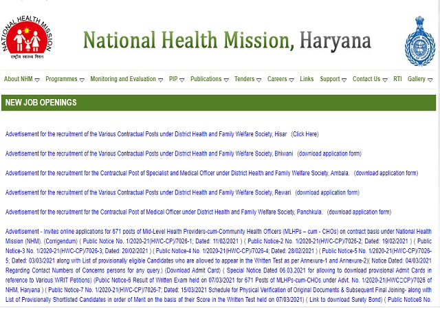 DHFWS Hisar Recruitment 2021: Apply Medical Officer, Ayush Medical Officer, Staff Nurse, ANM & Other Posts