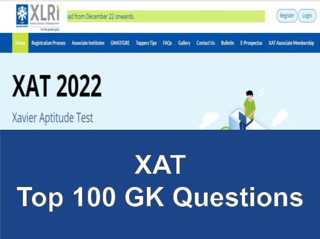 XAT Top 100 GK Questions
