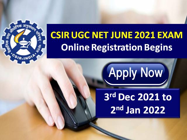NTA CSIR UGC NET 2021 Registration @csirnet.nta.nic.in