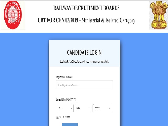 RRB MI Answer Key 2021 CEN 03/2019