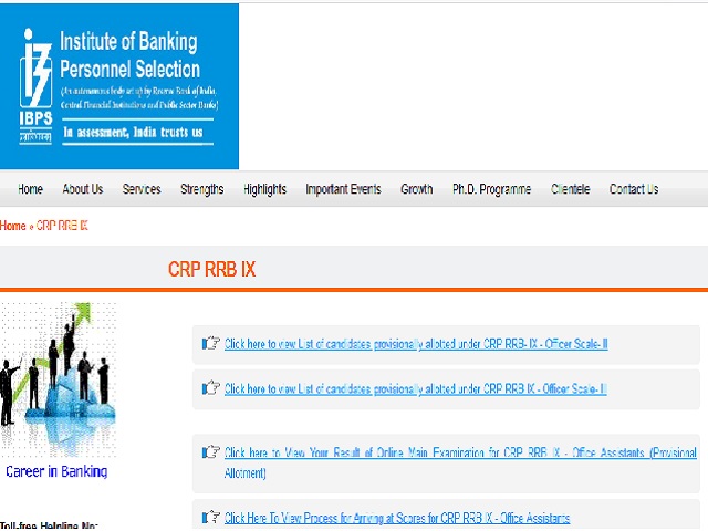 IBPS CRP RRB IX Officer 2021 Provisional List