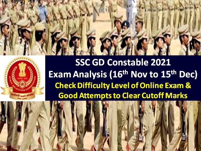 SSC GD Constable 2021 Exam Analysis (16th Nov to 15th Dec All Shifts)