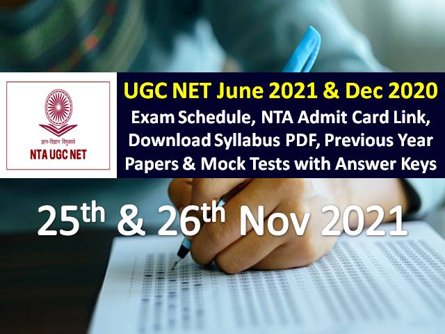 UGC NET Admit Card Released for 25th & 26th Nov 2021