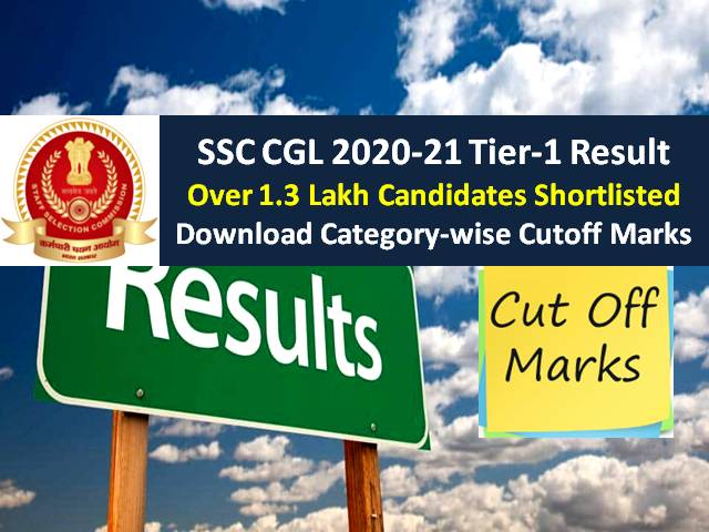SSC CGL 2020-21 Tier-1 Result & Cutoff Categorywise (Download PDF)