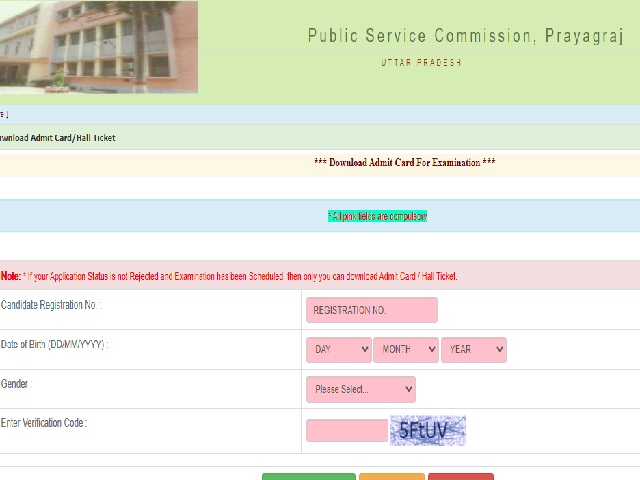UPPSC Regional Inspector Technical Admit Card