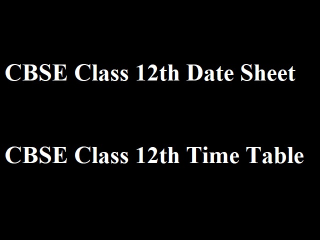 CBSE 12th Date Sheet 2021-22: CBSE 12th Time Table 2021-22 (Science, Commerce, Arts)