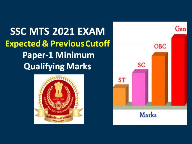 SSC MTS 2021 Expected Cutoff Marks Categorywise (Paper-1)