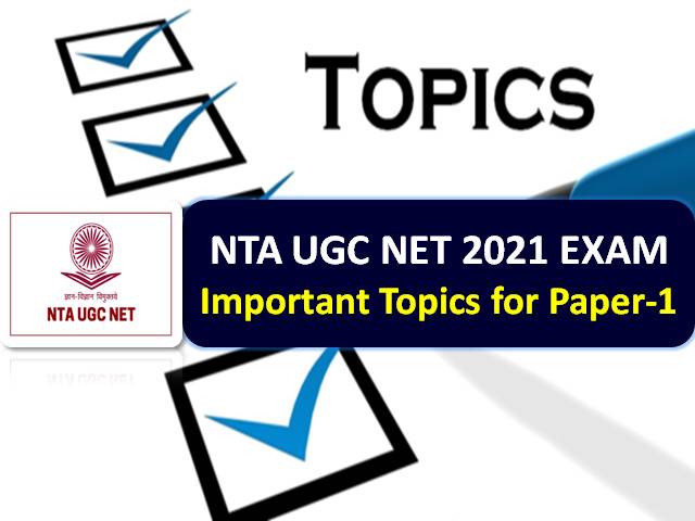 UGC NET 2021 Exam Important Topics