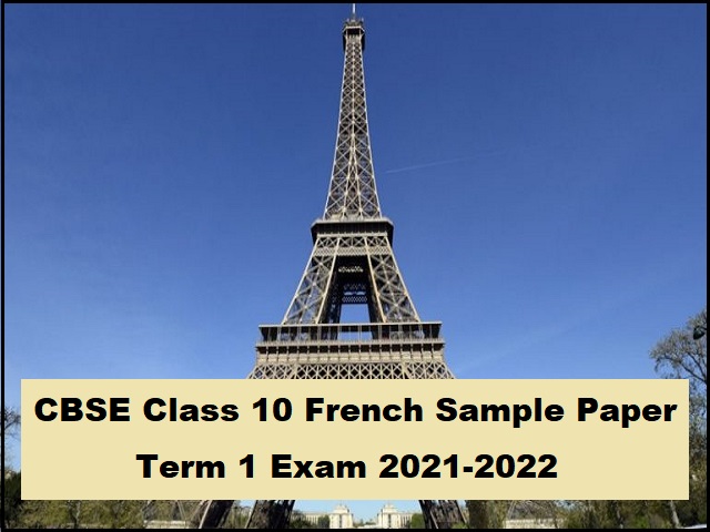 CBSE Class 10 French Term 1 Sample 2021-22