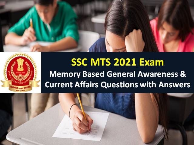 SSC MTS 2021 Exam Memory Based Question Paper with Answer Key