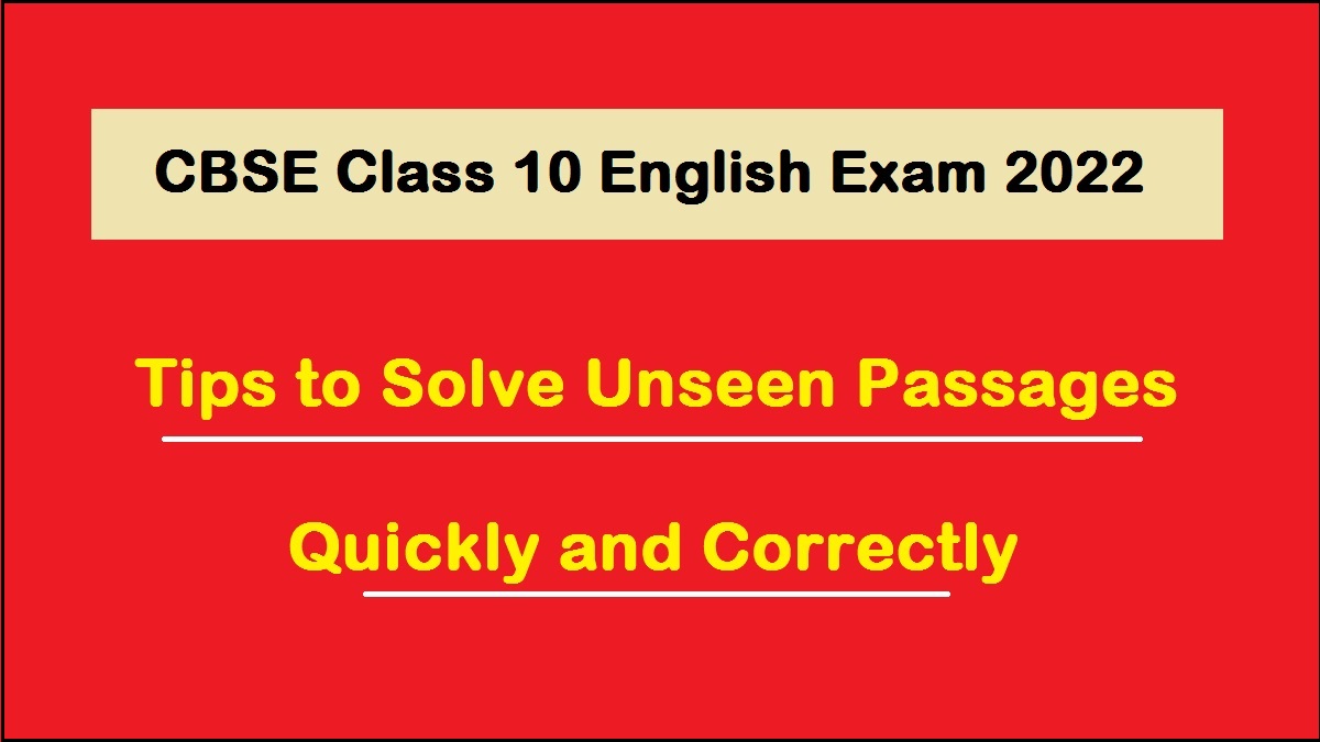 CBSE Class 10 English Tips to Solve Unseen Passage