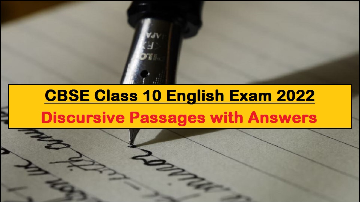 CBSE Class 10 English Discursive Passages for Term 2 Exam 2022