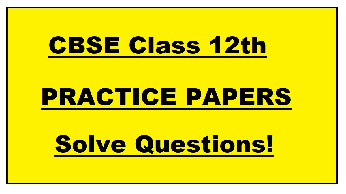 CBSE Class 12 Practice Papers