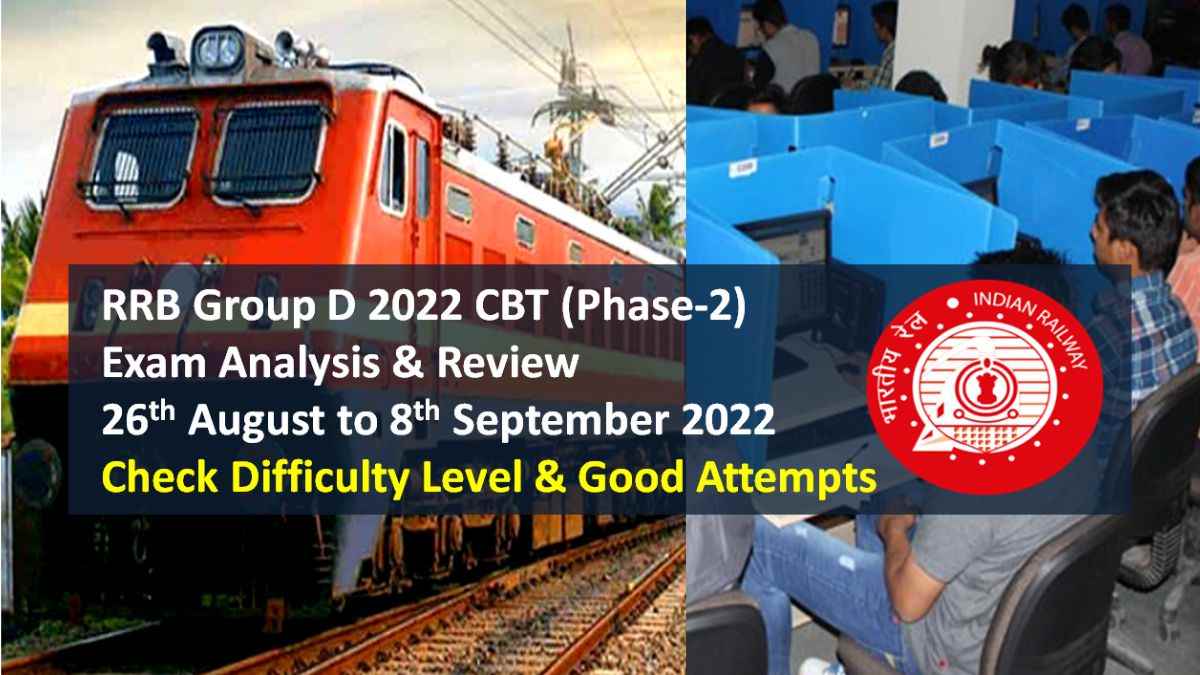 RRB Group D 2022 Phase-2 Exam Analysis (26th to 30th August All Shifts)