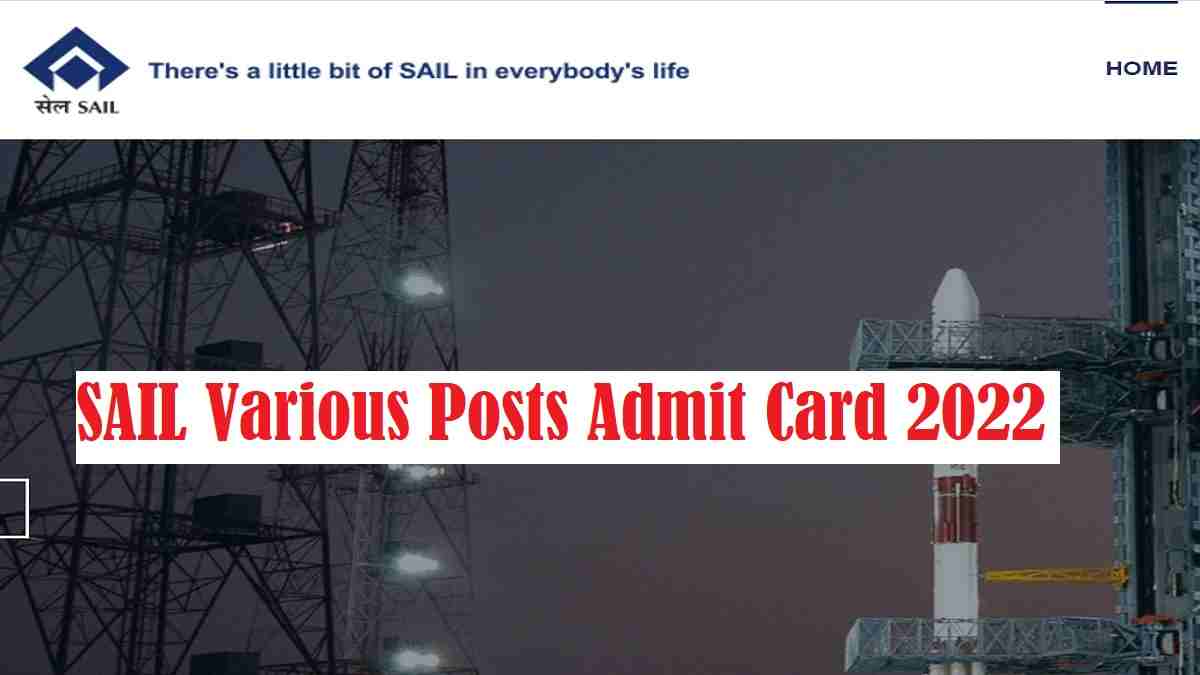 SAIL Operator Admit Card 2022 Download