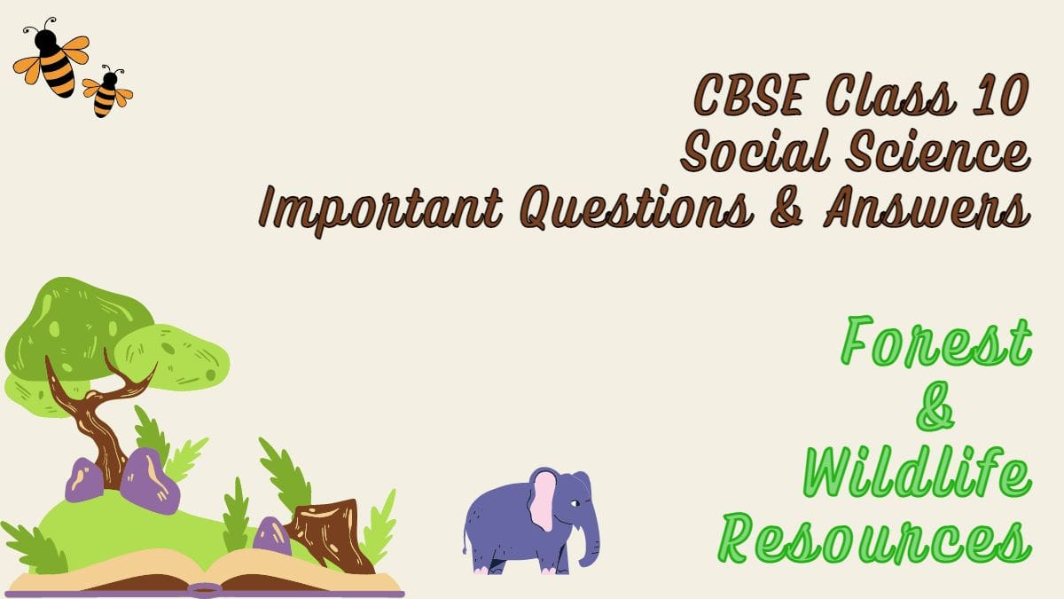 CBSE Class 10 Social Science Geography Chapter 2 Forest and Wildlife Resources Important Questions and Answers