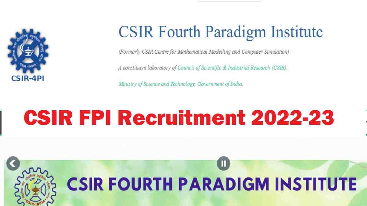 CSIR FPI Recruitment 2022-23