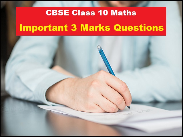 CBSE Class 10 Maths Important Short Answer Type Questions
