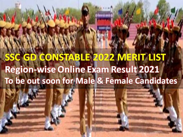 SSC GD Constable 2021-2022 Merit List @ssc.nic.in