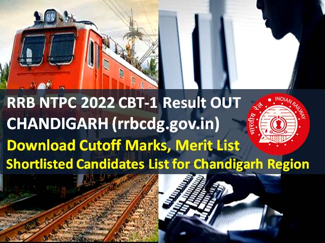 RRB NTPC Chandigarh Result OUT 2022 @rrbcdg.gov.in (CEN 01/2019)