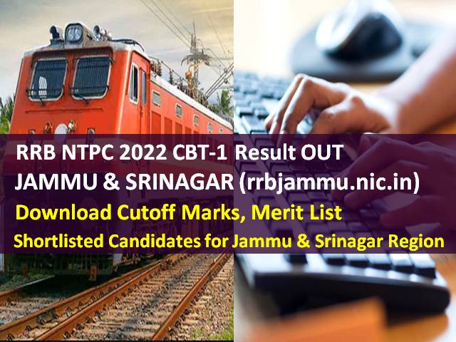 RRB NTPC Jammu & Srinagar Result OUT 2022 @rrbjammu.nic.in (CEN 01/2019)