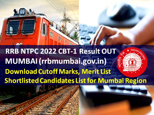 RRB NTPC Mumbai Result OUT 2022 @rrbmumbai.gov.in (CEN 01/2019)