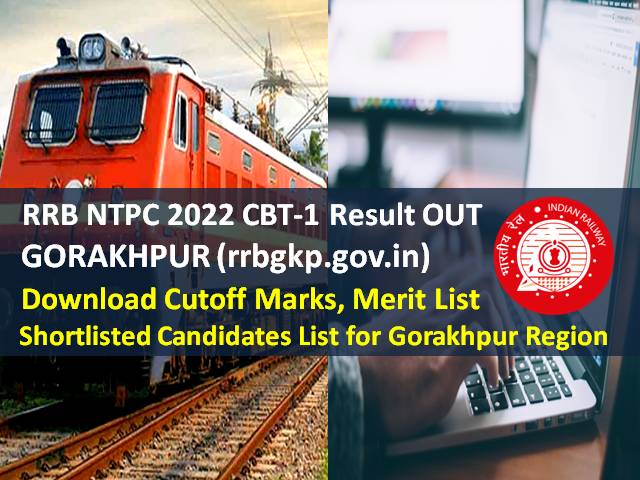 RRB NTPC Gorakhpur Result OUT 2022 @rrbgkp.gov.in (CEN 01/2019)