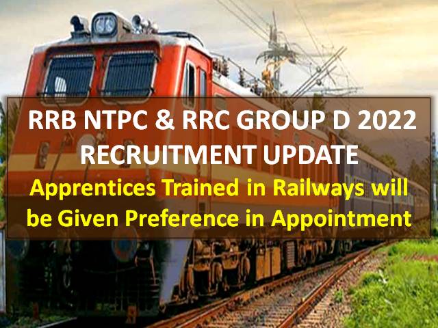 RRB NTPC/RRB Group D 2022 Apprentice Recruitment Latest Update