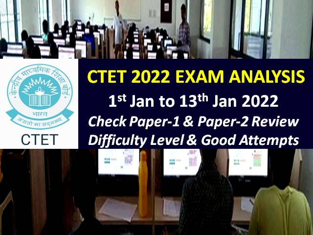 CTET Exam Analysis 2022 (7th/6th/5th/ 4th/3rd/1st Jan)