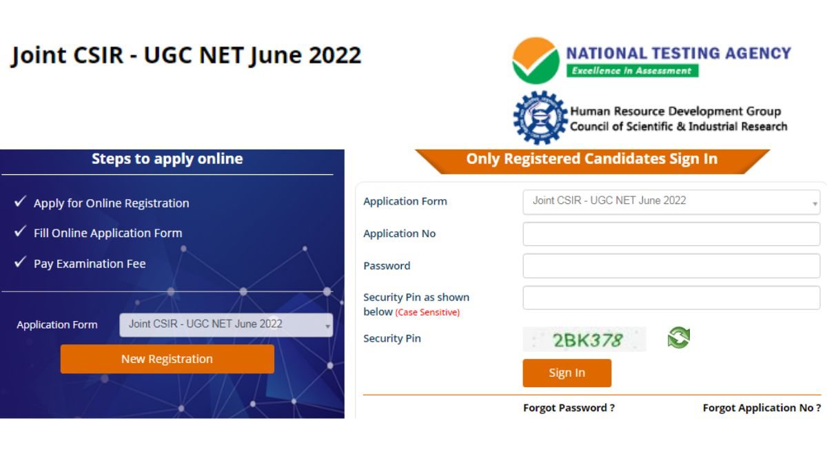 NTA CSIR UGC NET 2022 Exam Registration @csirnet.nta.nic.in
