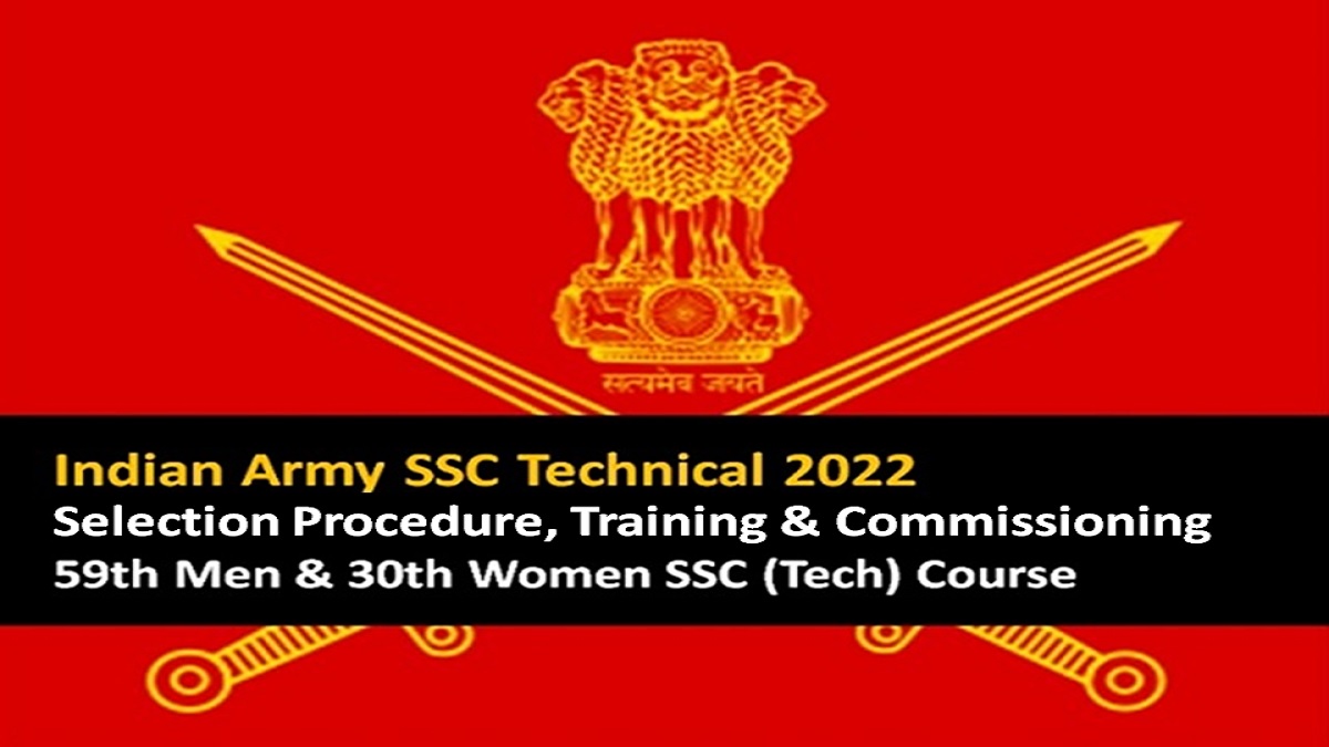 Indian Army SSC Technical 2022 Selection Procedure, Training & Commissioning Details for 59th Men & 30th Women SSC (Tech) Course